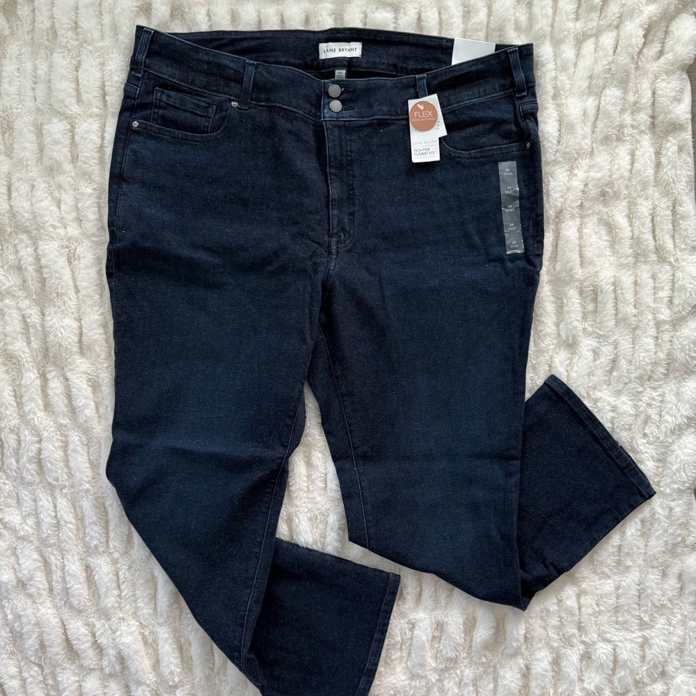 NWT Lane Bryant Straight Leg Jeans with Rich Indigo Wash
